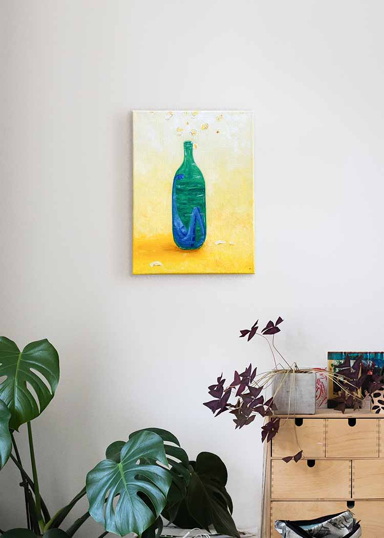 The Little Blue Blob Stuck in a Shiny Green Bottle