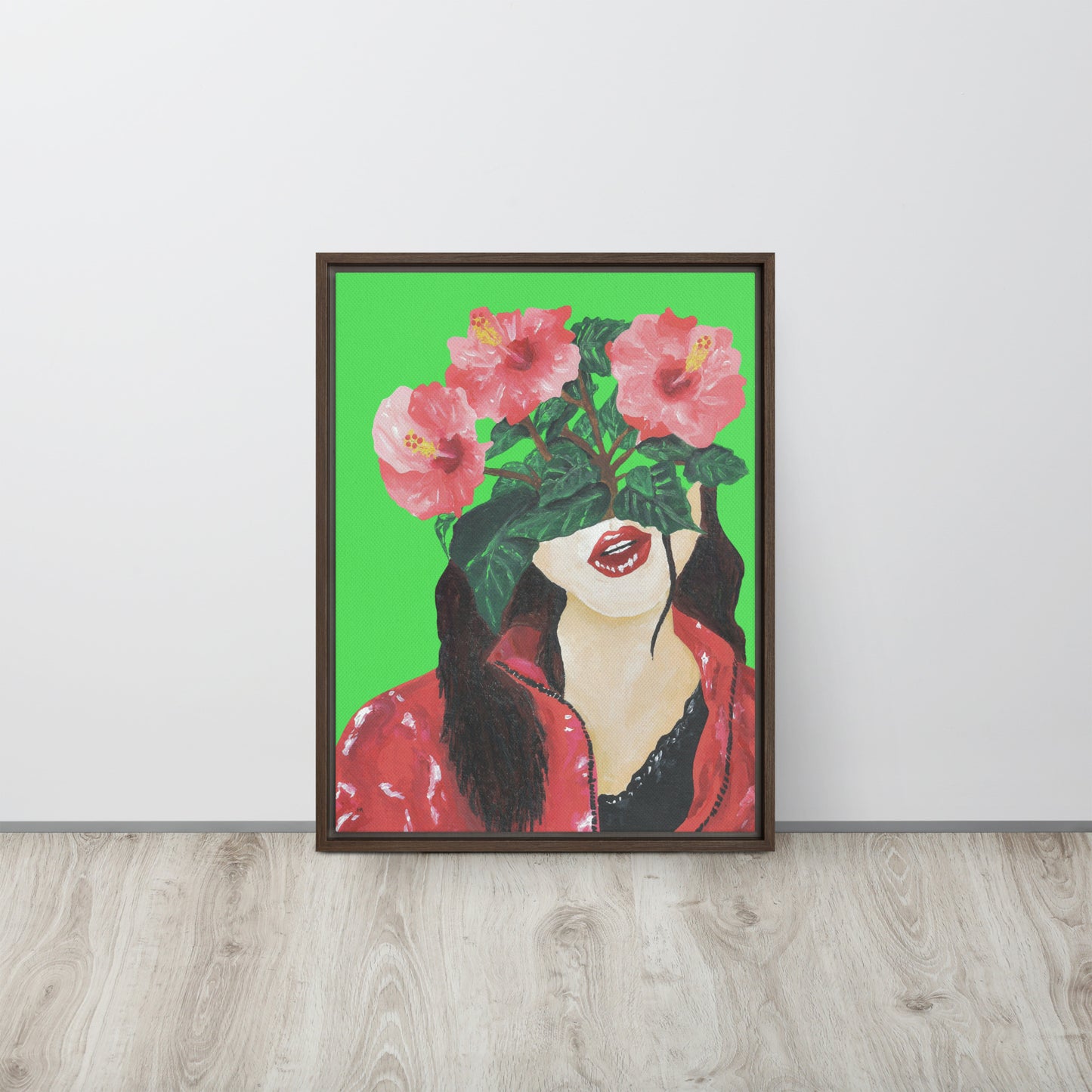 Hibi Framed Canvas Print