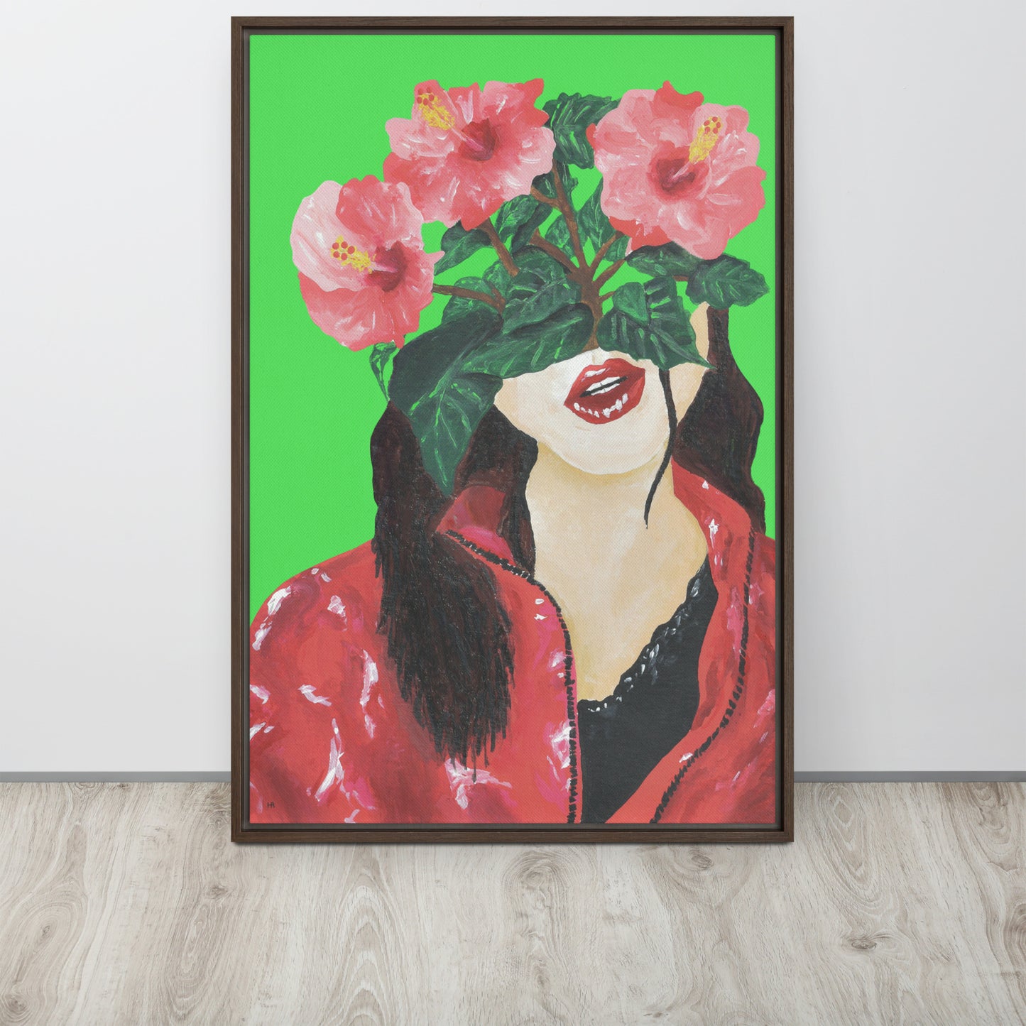 Hibi Framed Canvas Print