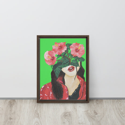 Hibi Framed Canvas Print